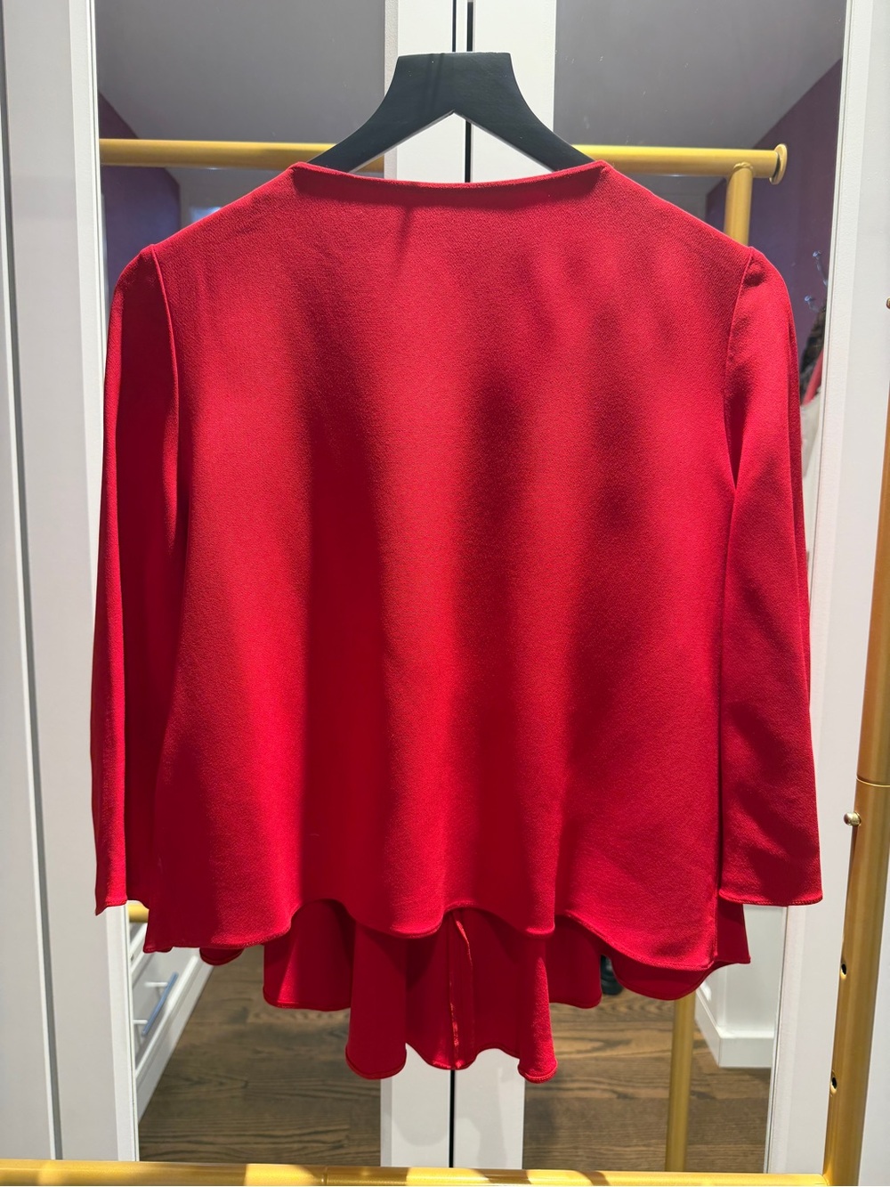 Emporio Armani Red Relaxed Blouse Boat Neck EU 42 / US 12
